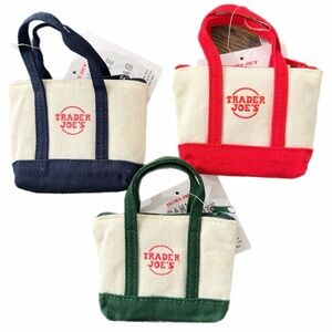 Trader Joe's Micro Mini Tote Bag Set - Red, Blue, Green